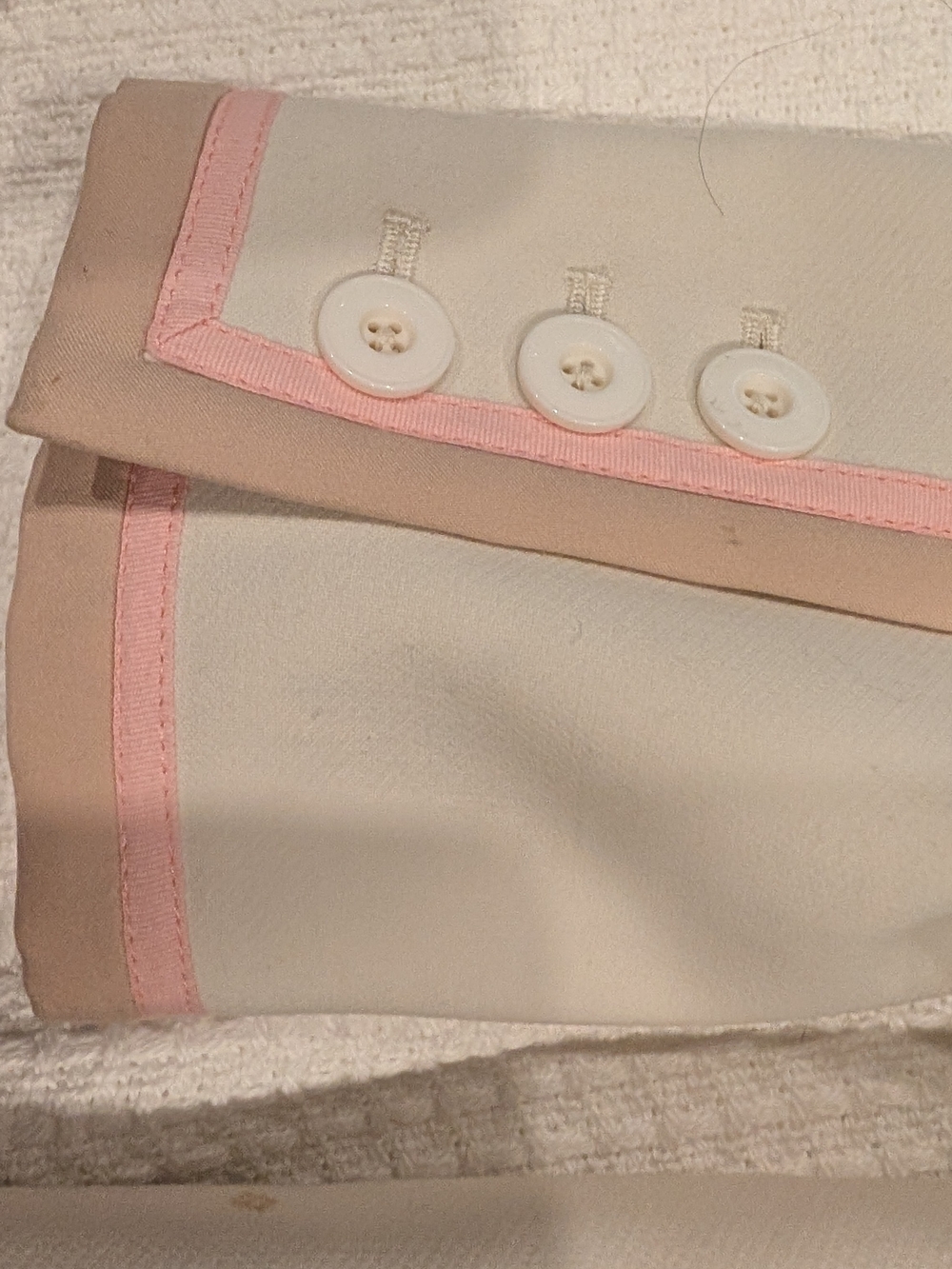 Alice + Olivia Cream Blazer with Pink and Tan Trim - Picture 5 of 6